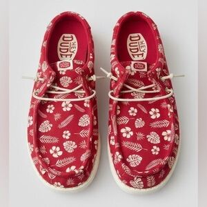 Hey Dude Wally Slip On Luau Shoes in Varsity Red‎